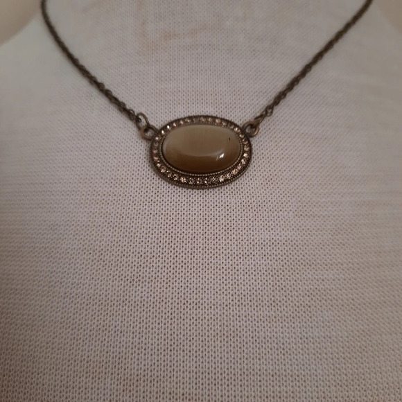 Paparazzi Necklace and Earrings Jewelry set Brown stone Bronze metal - Picture 2 of 8